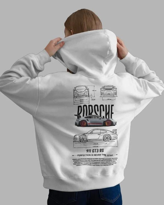 Men's Graphic Print white Hoodie